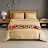 Spaces Innovations Hygro Cotton Double Quilt, 210 TC, Geometric, Light Brown