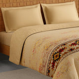 Spaces Innovations Hygro Cotton Double Quilt, 210 TC, Geometric, Light Brown