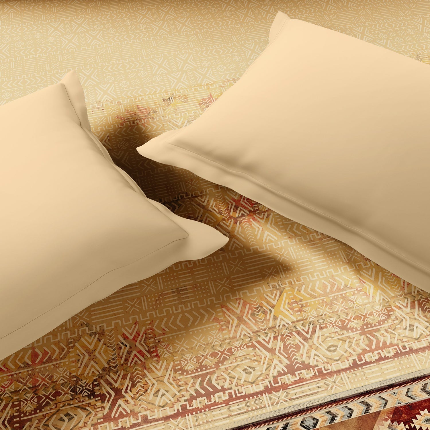 Spaces Innovations Hygro Cotton Double Quilt, 210 TC, Geometric, Light Brown