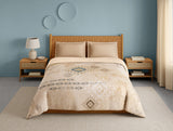 Spaces Innovations Hygro Cotton Double Quilt, 210 TC, Geometric, Beige