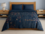 Spaces Innovations Hygro Cotton Double Quilt, 210 TC, Geometric, Dark Blue