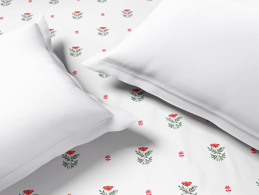 Spaces Innovations Hygro Cotton Double Quilt, 210 TC, Floral, White