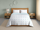 Spaces Innovations Hygro Cotton Double Quilt, 210 TC, Floral, White And Blue