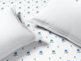 Spaces Innovations Hygro Cotton Double Quilt, 210 TC, Floral, White And Blue