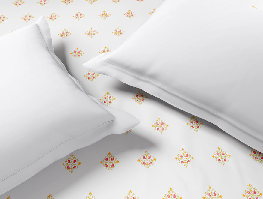 Spaces Innovations Hygro Cotton Double Quilt, 210 TC, Floral, White