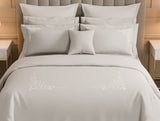 Spaces Luxury Celestia 100% Cotton Double Duvet Cover, 800 TC, Embroidered, Light Grey