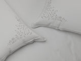 Spaces Luxury Celestia 100% Cotton Double Duvet Cover, 800 TC, Embroidered, Light Grey