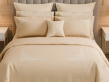 Spaces Luxury Celestia 100% Cotton Double Duvet Cover, 800 TC, Embroidered, Beige