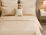 Spaces Luxury Celestia 100% Cotton Double Duvet Cover, 800 TC, Embroidered, Beige