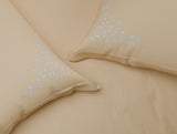 Spaces Luxury Celestia 100% Cotton Double Duvet Cover, 800 TC, Embroidered, Beige