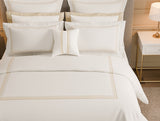 Spaces Luxury Aurora 100% Cotton Double Duvet Cover, 800 TC, Embroidered, Cream