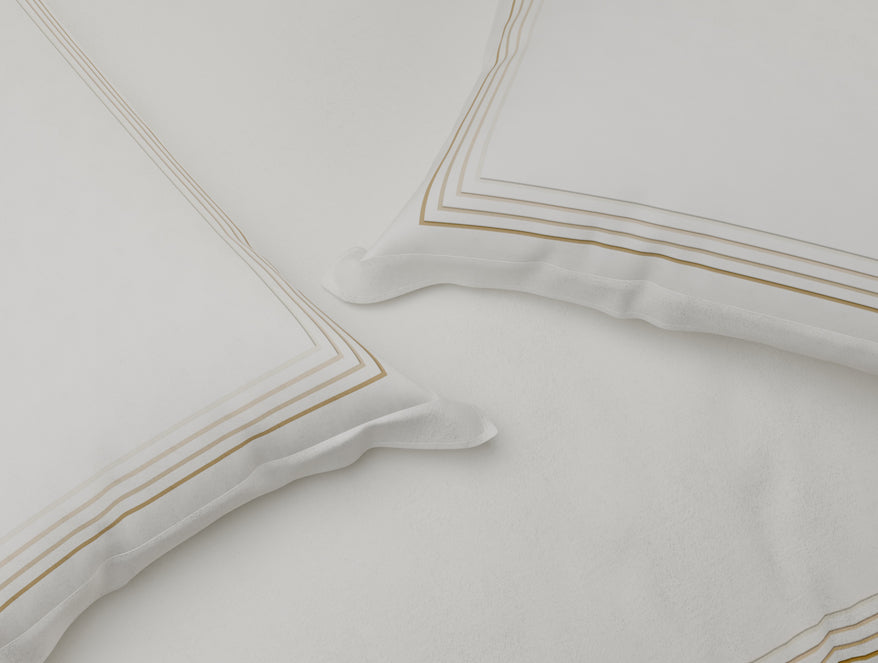 Spaces Luxury Aurora 100% Cotton Double Duvet Cover, 800 TC, Embroidered, Cream