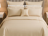 Spaces Luxury Aurora 100% Cotton Double Duvet Cover, 800 TC, Embroidered, Beige