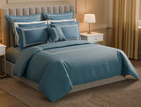 Spaces Luxury Aurora 100% Cotton Double Duvet Cover, 800 TC, Embroidered, Dark Blue
