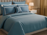 Spaces Luxury Aurora 100% Cotton Double Duvet Cover, 800 TC, Embroidered, Dark Blue