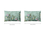 Spaces Natures Abode 100% Cotton 180 TC Percale Floral Premium Large Bedsheet with 4 Pillow Covers, Light Aqua