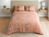 Spaces Natures Abode 100% Cotton 180 TC Percale Floral Premium Large Bedsheet with 4 Pillow Covers, Peach