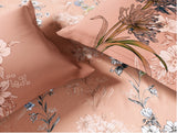 Spaces Natures Abode 100% Cotton 180 TC Percale Floral Premium Large Bedsheet with 4 Pillow Covers, Peach