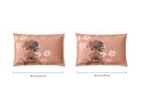 Spaces Natures Abode 100% Cotton 180 TC Percale Floral Premium Large Bedsheet with 4 Pillow Covers, Peach