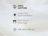 Spaces Natures Abode 100% Cotton 180 TC Percale Floral Premium Large Bedsheet with 4 Pillow Covers, Peach