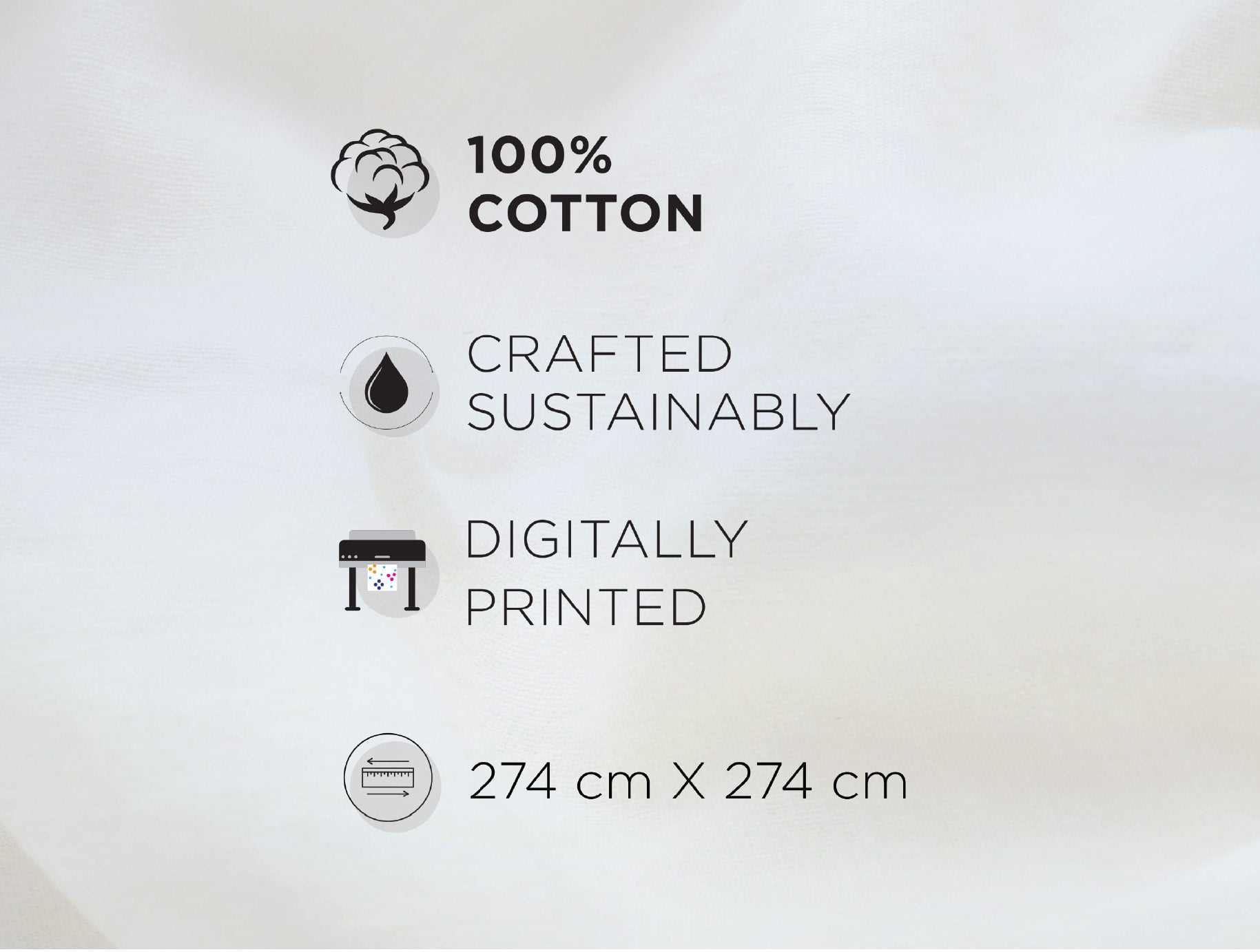 Spaces Natures Abode 100% Cotton 180 TC Percale Floral Premium Large Bedsheet with 4 Pillow Covers, Peach