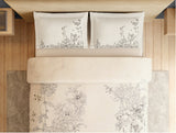 Spaces Natures Abode 100% Cotton 180 TC Percale Floral Premium Large Bedsheet with 4 Pillow Covers, Cream