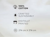 Spaces Natures Abode 100% Cotton 180 TC Percale Floral Permium Large Bedsheet with 4 Pillow Covers, Light Violet