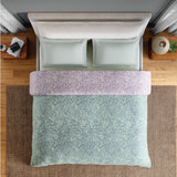 Spaces Flora 100% Cotton 144 TC Percale Floral Double Blanket Quilt, Light Green