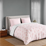 Spaces Flora 100% Cotton 144 TC Percale Floral Double Blanket Quilt, Blush