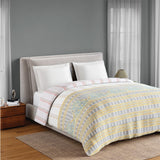 Spaces Flora 100% Cotton 144 TC Percale ornate Double Blanket Quilt, Light Grey