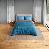 Spaces Flora 100% Cotton 144 TC Percale ornate Double Blanket Quilt, Blue
