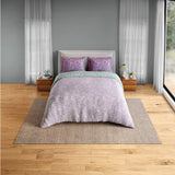 Spaces Fiora 100% Cotton 144 TC Percale Floral Premium Bedding Set, Light Violet