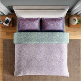 Spaces Fiora 100% Cotton 144 TC Percale Floral Premium Bedding Set, Light Violet