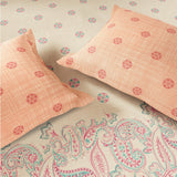 Spaces Fiora 100% Cotton 144 TC Percale Ornate Premium Bedding Set, Light Yellow