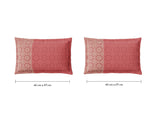 Spaces Fiora 100% Cotton 144 TC Percale Geometric Premium Bedding Set, Dark Red