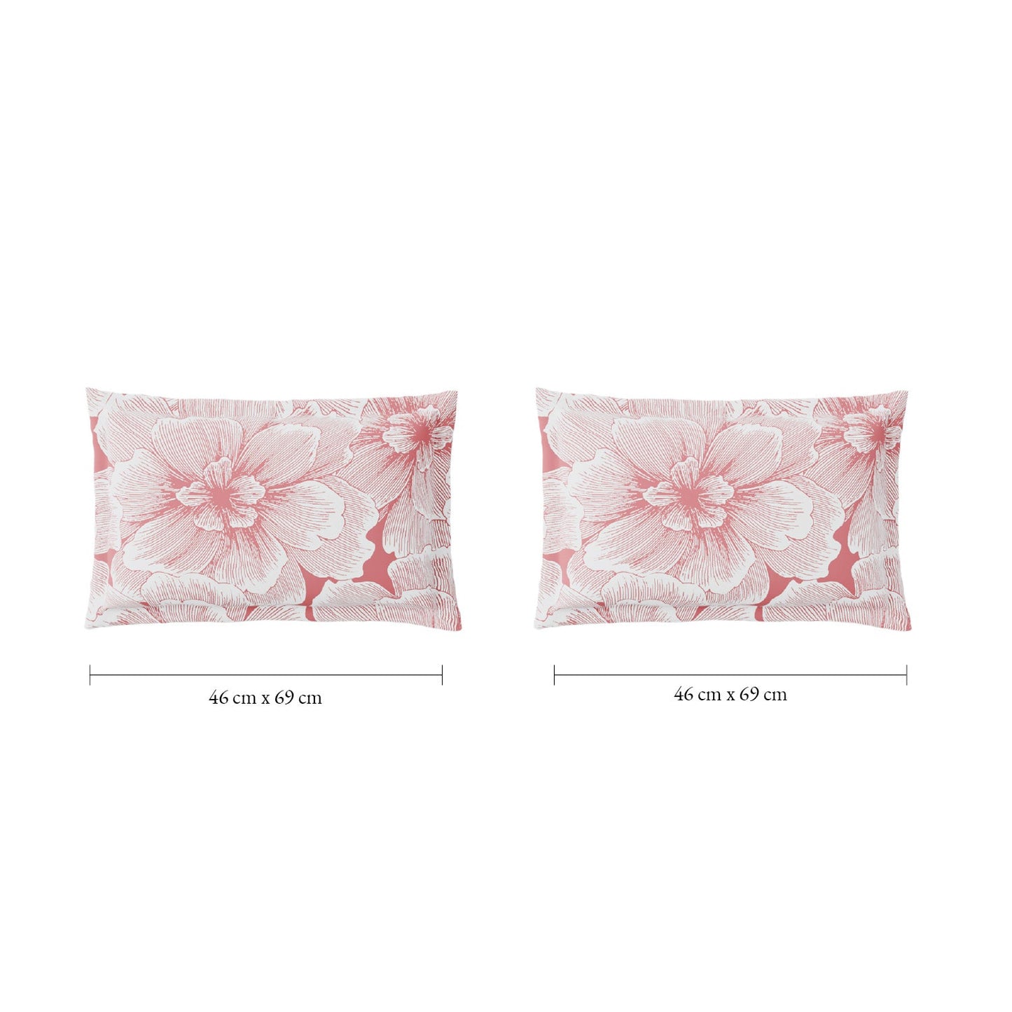 Spaces Fiora 100% Cotton 144 TC Percale Floral Premium Bedding Set, Blush