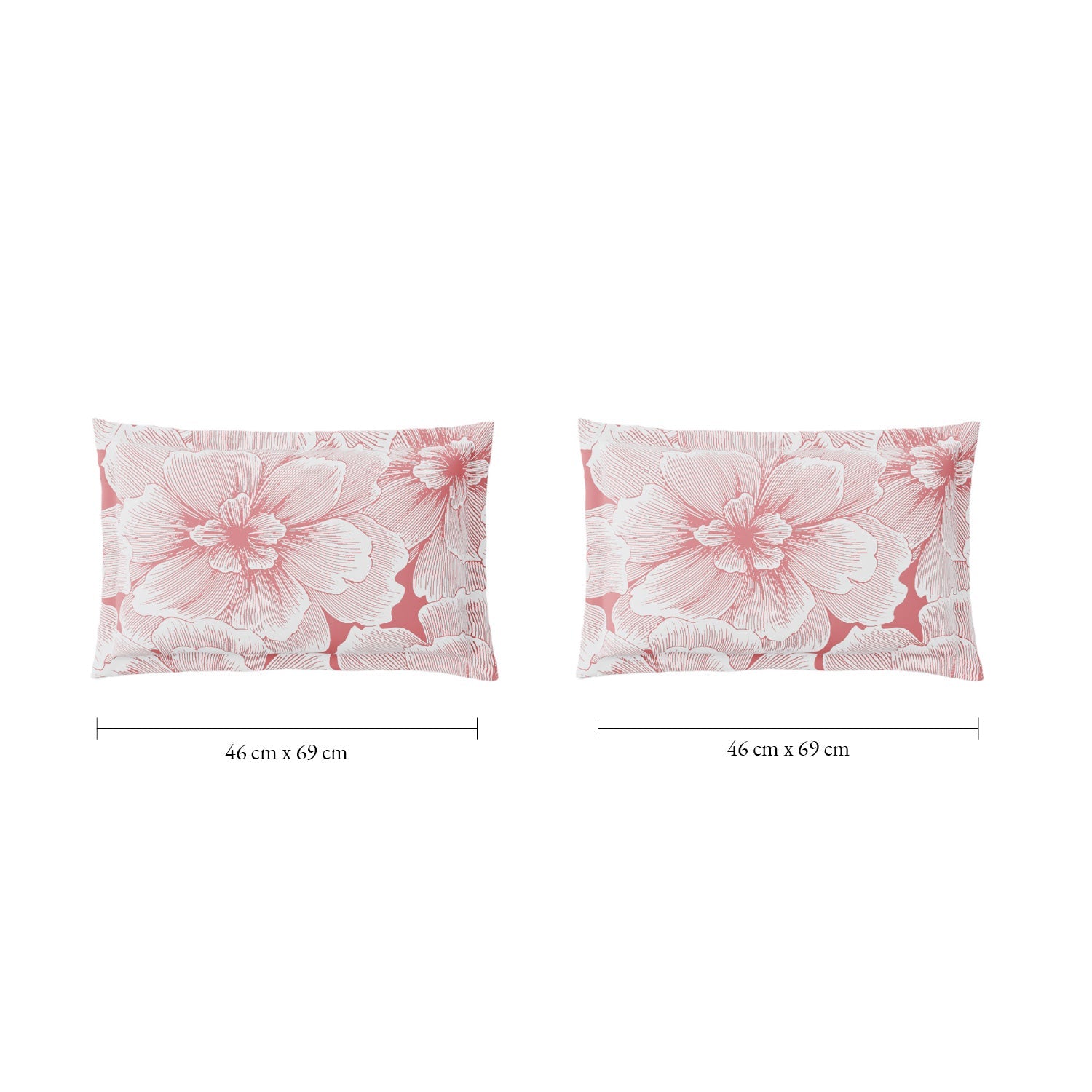 Spaces Fiora 100% Cotton 144 TC Percale Floral Premium Bedding Set, Blush