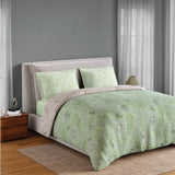 Spaces Fiora 100% Cotton 144 TC Percale Floral Premium Bedding Set, Light Green