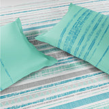 Spaces Fiora 100% Cotton 144 TC Percale Geometric Premium Bedding Set, Aqua