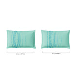 Spaces Fiora 100% Cotton 144 TC Percale Geometric Premium Bedding Set, Aqua