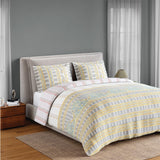 Spaces Fiora 100% Cotton 144 TC Percale Ornate Premium Bedding Set, Light Grey