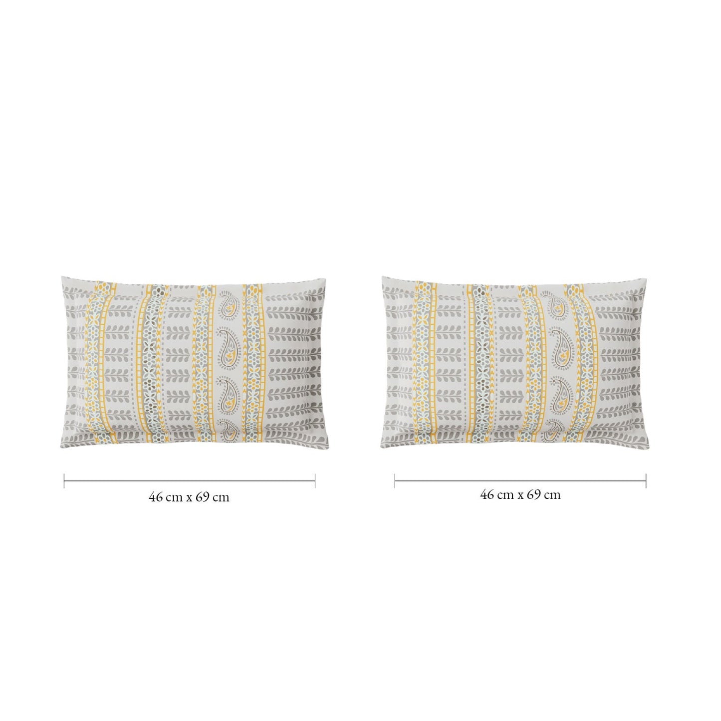 Spaces Fiora 100% Cotton 144 TC Percale Ornate Premium Bedding Set, Light Grey