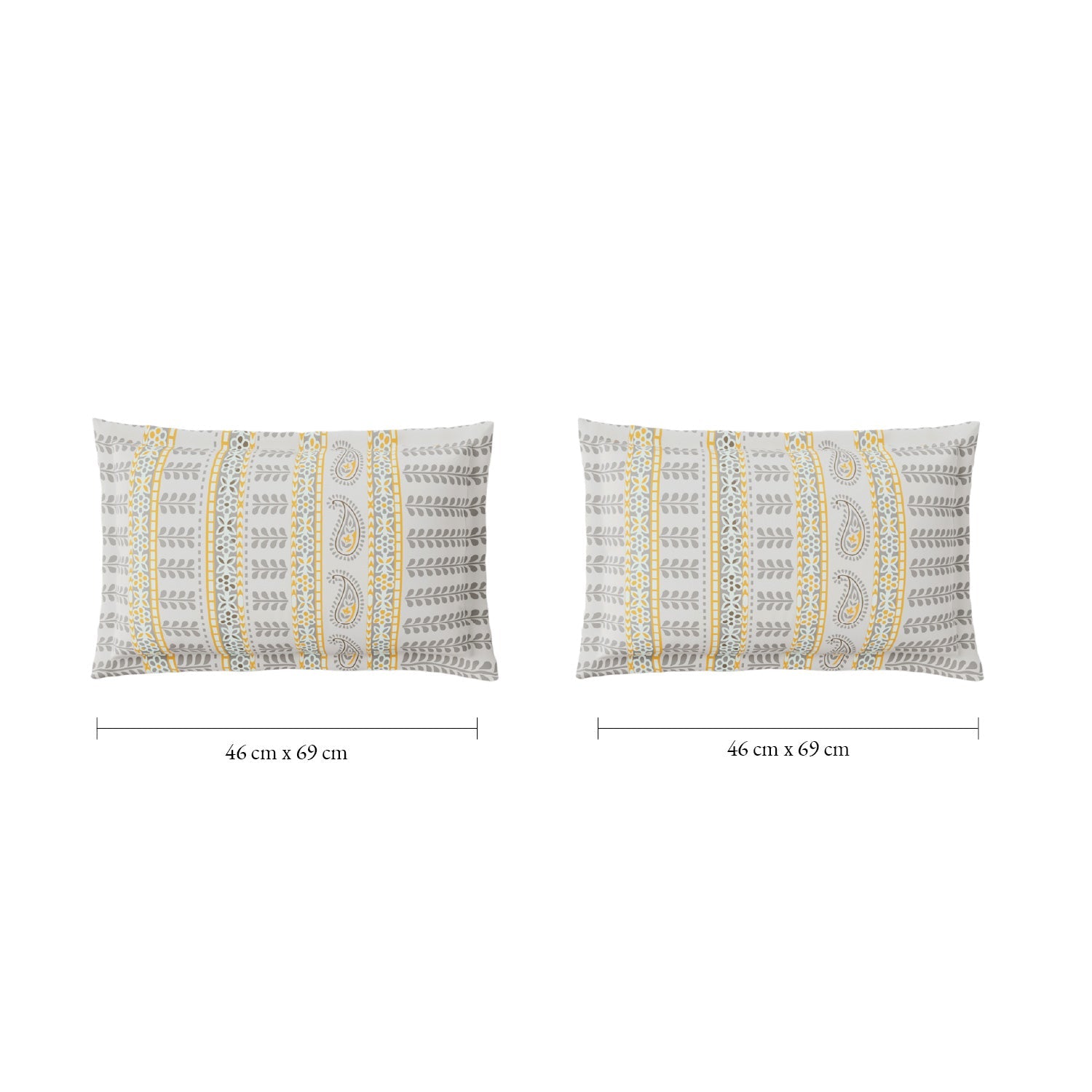 Spaces Fiora 100% Cotton 144 TC Percale Ornate Premium Bedding Set, Light Grey