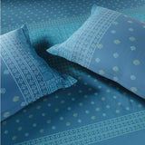 Spaces Fiora 100% Cotton 144 TC Percale Ornate Premium Bedding Set, Blue