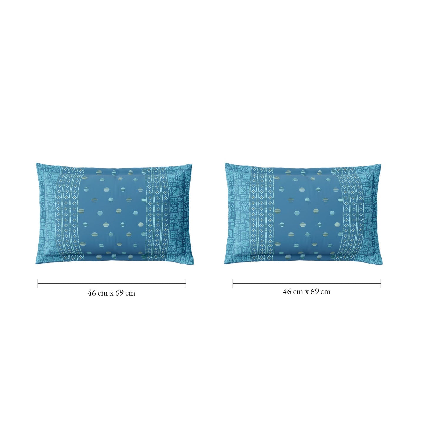 Spaces Fiora 100% Cotton 144 TC Percale Ornate Premium Bedding Set, Blue