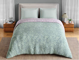 Spaces Fiora 100% Cotton 144 TC Percale Floral Premium Double Duvet Cover, Light Blue