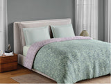 Spaces Fiora 100% Cotton 144 TC Percale Floral Premium Double Duvet Cover, Light Blue