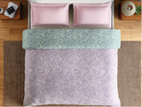Spaces Fiora 100% Cotton 144 TC Percale Floral Premium Double Duvet Cover, Light Violet