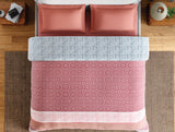 Spaces Fiora 100% Cotton 144 TC Percale Geometric Premium Double Duvet Cover, Dark Red