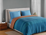 Spaces Fiora 100% Cotton 144 TC Percale Ornate Premium Double Duvet Cover, Blue